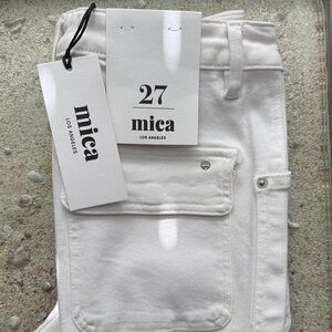 Mica Los Angeles Super Rise, White Bootcut Denim Pants